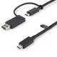 STARTECH.COM 3ft/1m USB-C Cable with USB-A Adapter - 2-in-1 USB C Cable 10Gbps/PD3.0 with USB-A 5Gbps Dongle for Hybrid Dock