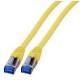 Patchkabel RJ45, CAT6A 500Mhz, 0,25m, gelb S-STP(S/FTP) TPE(Superflex), mit Cat.7 Rohkabel,