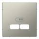 Merten MEG4367-6050 central plate for USB charging station nickel metallic design