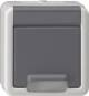 Gira 441430 SCHUKO socket outlet AP/WD with flip cover and SafetyPlus WG AP grey