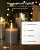Goobay 3er-Set LED-Echtwachs-Kerzen im Glas, grau-transpa
