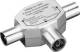 Goobay 11532 Koax-T-Adapter: doppelt Koax-Stecker > Koax-Buchse - Adapter-Stecker aus Metall
