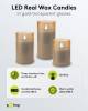 Goobay 3er-Set LED-Echtwachs-Kerzen im Glas, gold-transpa