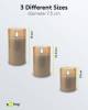 Goobay 3er-Set LED-Echtwachs-Kerzen im Glas, gold-transpa