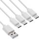 InLine® USB 4in1 Y-Ladekabel, 1x USB-A Stecker an 4x USB-C Stecker, weiß, 2m
