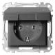 Merten MEG2314-0414 Socket outlet BRS, Klappd. IP44 StK anthracite System M
