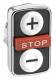 Schneider Electric ZB4BA71115 Schneider triple pushbutton label + ws fl./STOP vorst. red/ref.- ws fl