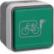 Hager WNC195 Steckdose SCHUKO AP mit grünem Klappdeckel und Symbol E-Bike W.1