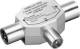 Goobay 11533 Koax-T-Adapter: doppelt Koax-Buchse > Koax-Stecker - Adapter-Stecker aus Metall
