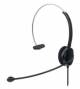 Manhattan 179867 Mono USB headset on-ear design (on-ear), single-sided ear cup, wired, USB-A plug, integrated volume control, adjustable microphone, black, retail packaging
