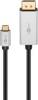 Goobay 60176 USB-C-auf-DisplayPort-Kabel, 2 m, schwarz;silber, 8K @ 60 Hz, 32,4 Gbit/s, USB 3.2