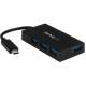 STARTECH.COM 4-Port USB-C Hub - USB-C to 4x USB-A - USB 3.0 Hub - Includes Power Adapter