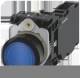 Siemens 3SU11020AB501FA0 pushbutton illuminated 22 mm round blue button S+Ö AC/DC 24 V