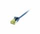 Patchkabel RJ45, CAT6A 500Mhz, 1,5m, blau, U/FTP, slimline rund d=3,8mm, TPE/LSZH(Superflex), AWG32, mit CAT7 Rohkabel, Synergy 21