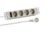 ALLNET 25,4 cm ( 10 inch )zbh. Steckdosenleiste, 4xDosen(CEE7)->1xStecker(CEE7), ALU, Schalter, Lichtgrau,