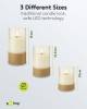 Goobay 3er-Set LED-Echtwachs-Kerzen im Glas, weiß, mit Ha