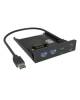 RaidSonic IB-HUB1419-i3 ICY BOX Frontplatte Hub für 8,9 cm ( 3,5 inch ) Einbauschacht mit USB-C USB-A und Kartenleser