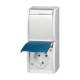 Busch Jaeger 2CKA002084A0702 20-02EWN-53 socket outlet with hinged cover vertical 2-way ocean IP44 grey/blue-green