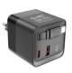 Allnet PSU-GaNPD-USB-1A2C-65W Replacement power supply QC USB-C PD GaN power supply 65 Watt 1x USB Type-A QC, 1x USB Type-C, 1x USB Type-C extendable EU PLUG black