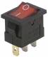 Mini-Wippenschalter McPower, 3-polig, rote Wippe, 250V/6,5A, Stellungen: EIN/AUS