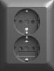 Busch Jaeger 2TKA00005987 202 EUJR-915 SCHUKO® Doppelsteckdose volle Abdeckung ohne Spreize Busch-balance®