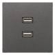 Jung MAAL1153AN Einsatz 2xUSB LS Aluminium anthrazit