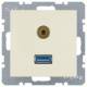 Berker 3315398982 USB/3.5mm audio socket S.1 glossy white