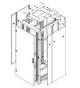 Triton 48,3 cm ( 19 inch ) cabinet flat pack, front/rear frame W600mm, 47U, frame with door (1-part glass), light gray, up to 800KG, disassembled