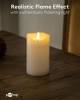Goobay LED-Echtwachskerze, weiß, 7,5 x 12,5 cm - mit Time
