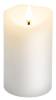 Goobay LED real wax candle, white, 7.5 x 12.5 cm - with timer function and 3D flame cone, battery operated, warm white (2700 K)