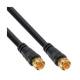 InLine® SAT-Anschlusskabel, 2x geschirmt, 2x F-Stecker, >85dB, schwarz, 3m