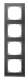 Merten MEG4040-3669 M-Pure Decor Frame, 4-gang slate / aluminum