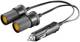 Goobay 11766 KFZ/Auto Zigarettenanzünder Y-Verteiler, 12 V, 0,2 m, mit 2,5-A-Sicherung, Zigarettenanzünder-Stecker > 2x Zigarettenanzünder-Buchse
