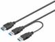 Goobay 95749 USB 3.0 Dual Power SuperSpeed ??cable - USB 3.0 connector (Type A) USB 3.0 connector (Type A)> USB 3.0 port (Type A)