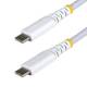 Startech.com USB2CC3MNCBRWH 3m weißes USB-C Ladekabel 60W 3A PD zweischichtige geflochtene Nylon-TPE-Hülle robustes USBC Laptop-Handy Ladekabel