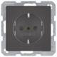 Berker 41236086 SCHUKO socket with additional BS Q.1/Q.3 anthracite velvet