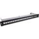 InLine® Patchfeld 24-fach, Keystone Leerblech Patchpanel mit Auszug, 48,3 cm ( 19 Zoll ), 1HE