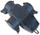 RED 2430-20-0003 rubber Schuko 3-way hanging coupling IP44