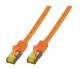 Patchkabel RJ45, CAT6A 500Mhz, 0,15m, orange S-STP(S/FTP) LSZH, mit Cat.7 Rohkabel,