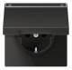 Jung AL1520NAKLAN SCHUKO socket hinged cover lettering LS aluminum anth.