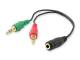 Equip Audiokabel Splitter 3.5mm->2x3.5mm Bu/St grün/rot Polybeutel