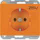Berker 47157114 Steckdose SCHUKO mit Aufdruck K.1/K.5 orange, glänzend