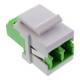 InLine® LWL Keystone Snap-in Kupplung weiß, Duplex LC/LC, single, grün