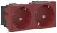 GGK M45/Schuko-Steckdose 2f/Winkel rot seidenmatt erh.Berühr.schutz 6941