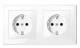 Merten MEG2328-1425 SCHUKO double socket, active white glossy