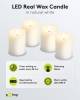 Goobay 4er-Set LED-Echtwachskerzen, weiß - mit Timerfunkt
