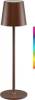 Goobay Kabellose LED-Tischleuchte, Größe M, 38 cm, RGBW, kupferfarben - mit Touch-Steuerung, 3 W, 140 lm, zahlreiche RGB-Lichtfarben, warmweiß (3000 K), IP44, stufenlos dimmbar