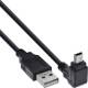 InLine® USB 2.0 Mini-Kabel, ST A/Mini-B ST (5pol) oben abgew. 90°, schwarz, 0,3m