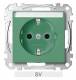 Merten MEG2302-0304 Socket outlet BRS, special m.Schriftfeld StK SV green Sys.M