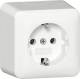 Gira 444013 SCHUKO socket outlet AP with mounting plate pure white